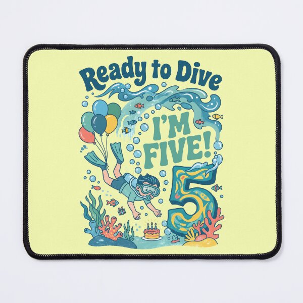 Item preview, Ready to Dive, I’m Five! 5th Birthday – Cute Child Diving Ocean Design designed and sold by Sea Gem.