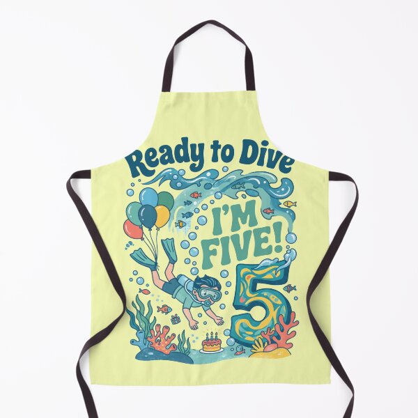 Item preview, Ready to Dive, I’m Five! 5th Birthday – Cute Child Diving Ocean Design designed and sold by Sea Gem.