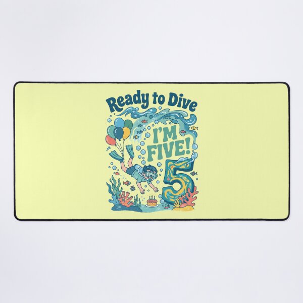 Item preview, Ready to Dive, I’m Five! 5th Birthday – Cute Child Diving Ocean Design designed and sold by Sea Gem.