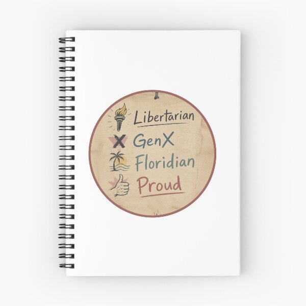 Item preview, Libertarian GenX Floridian Proud – Identity Badge Graphic with Icons designed and sold by NotSoSubtleRosiePeas.