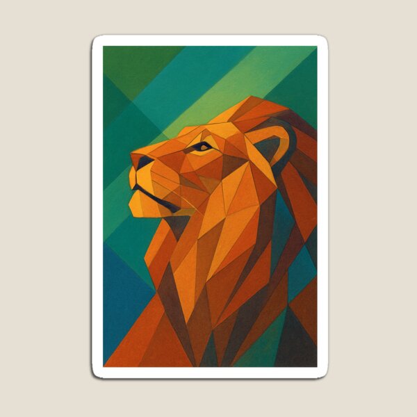 Item preview, Lion, King of the Jungle - a Geometric illustration. designed and sold by GalleryKauffeld.