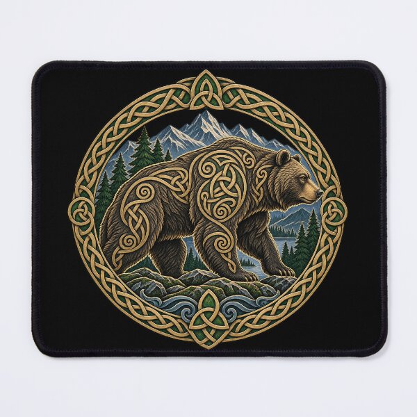 Item preview, Celtic bear, mountains and interlacing patterns designed and sold by lAnJefurtifeu.