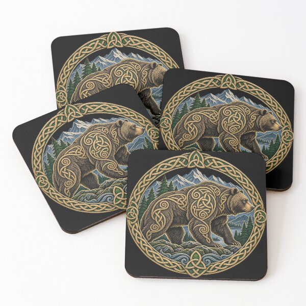 Item preview, Celtic bear, mountains and interlacing patterns designed and sold by lAnJefurtifeu.