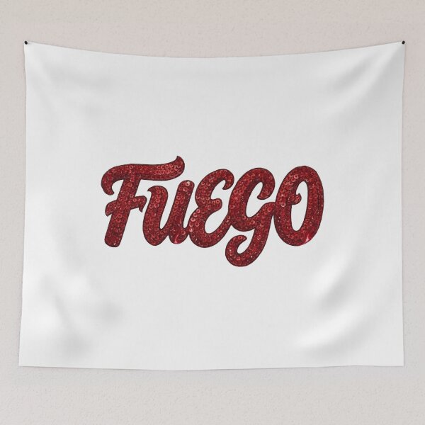 Item preview, Red Sequins Fuego Script Word Typography Design designed and sold by MaRCAStro.