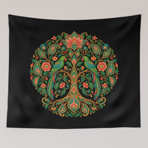 Item preview, Indian Tree of Life with Parrots designed and sold by lAnJefurtifeu.