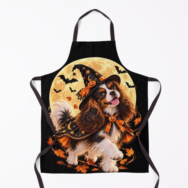 Item preview, Tricolor Cavalier King Charles Spaniel Halloween Witch designed and sold by ManJiangHong.