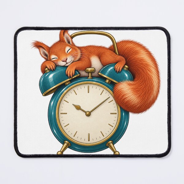 Item preview, Squirrel asleep on an old alarm clock designed and sold by Lazenco.