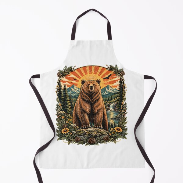 Item preview, Brown Bear Mountain Lake Vintage Wildlife designed and sold by DariaOltes.