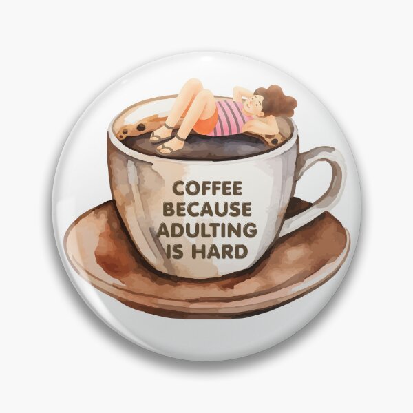 Item preview, Coffee Because Adulting Is Hard Cartoon Mug Illustration designed and sold by PixellaneArt.