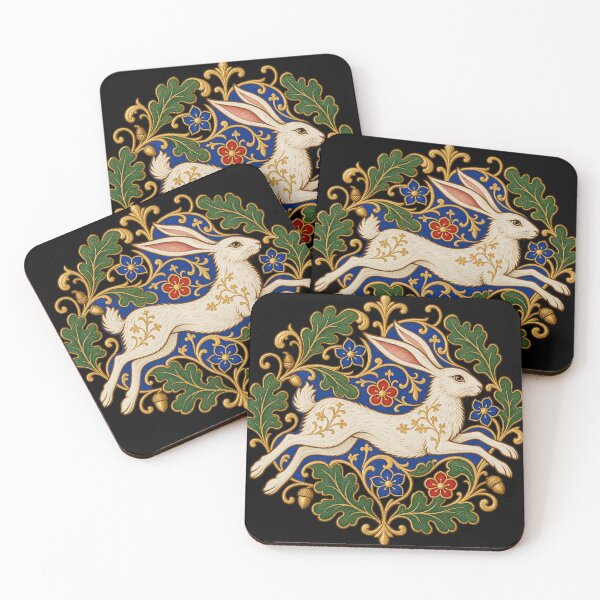 Item preview, Illuminated hare, flowery medieval art designed and sold by lAnJefurtifeu.
