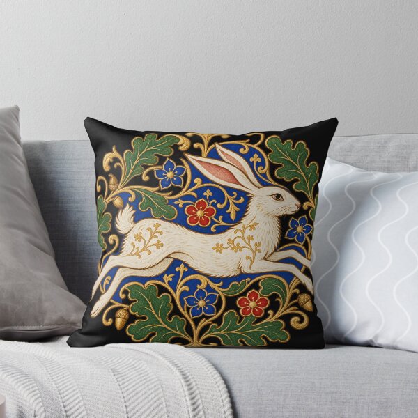 Item preview, Illuminated hare, flowery medieval art designed and sold by lAnJefurtifeu.