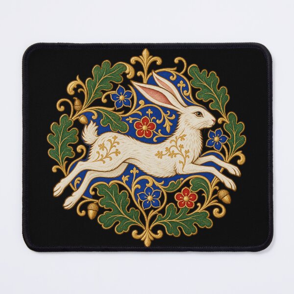 Item preview, Illuminated hare, flowery medieval art designed and sold by lAnJefurtifeu.