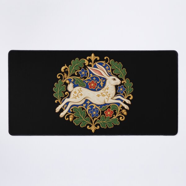 Item preview, Illuminated hare, flowery medieval art designed and sold by lAnJefurtifeu.