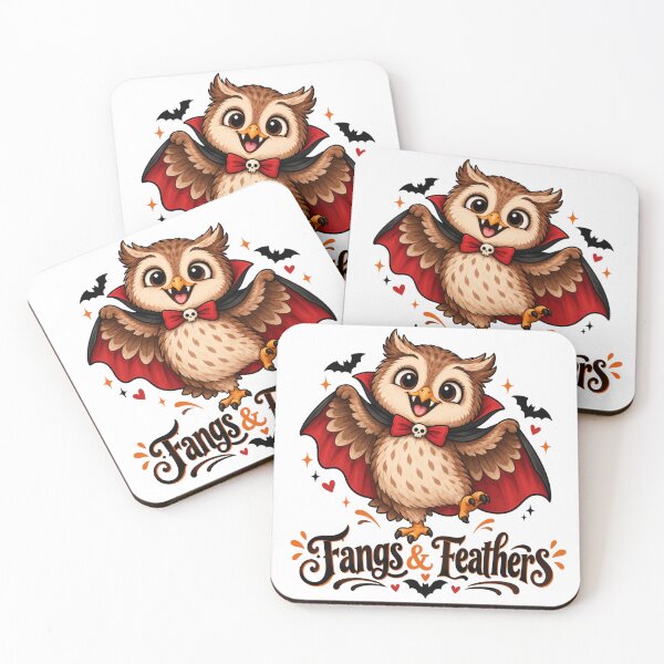 Item preview, Bats & Feathers – Cute Vampire Owl Halloween Design designed and sold by LittleGinnyArt.
