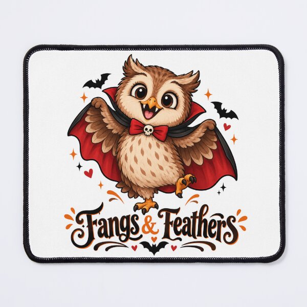 Item preview, Bats & Feathers – Cute Vampire Owl Halloween Design designed and sold by LittleGinnyArt.