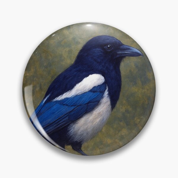 Item preview, Magpie Painting – Elegant Black and White Bird Art designed and sold by GalleryKauffeld.
