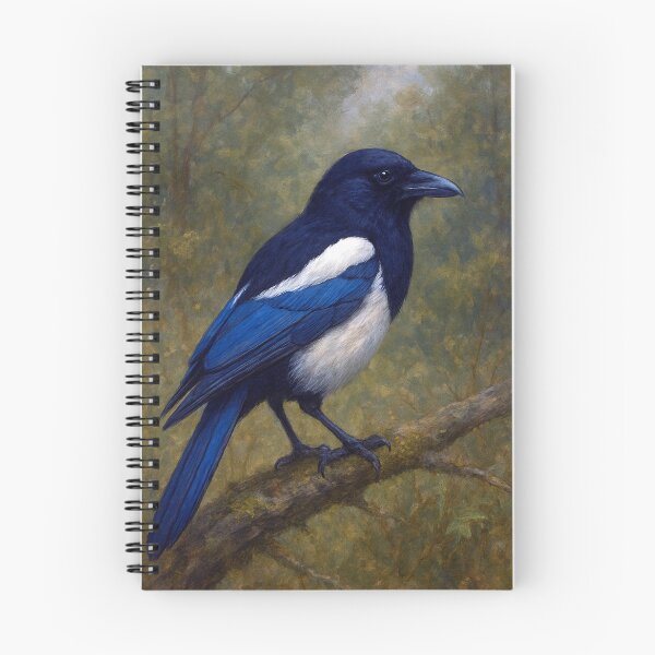 Item preview, Magpie Painting – Elegant Black and White Bird Art designed and sold by GalleryKauffeld.