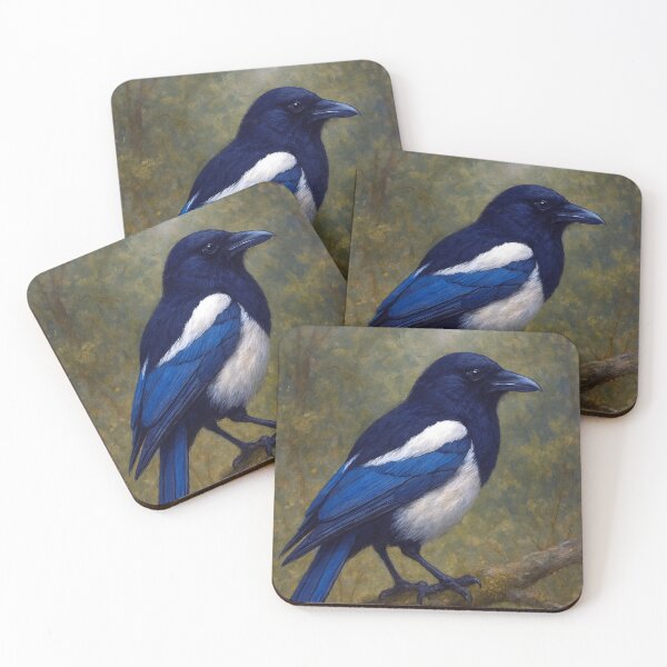 Item preview, Magpie Painting – Elegant Black and White Bird Art designed and sold by GalleryKauffeld.