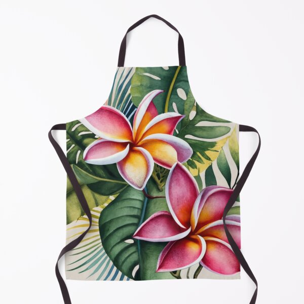 Artikelvorschau, Zwei rosafarbene Frangipani in geschichtetem Laub entworfen und verkauft von BeachWhisper.