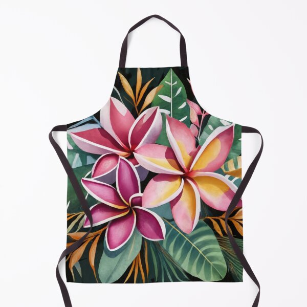 Artikelvorschau, Farbenfrohes Plumeria-Trio auf dunklem Laub entworfen und verkauft von BeachWhisper.