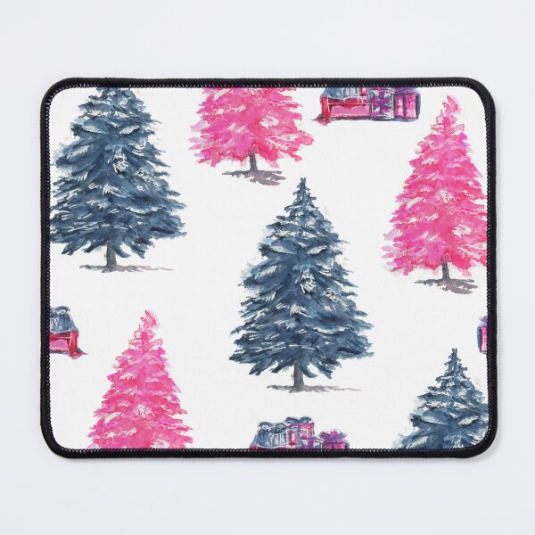 Item preview, Blue and Pink Christmas Tree Forest designed and sold by FaireWaveArt.