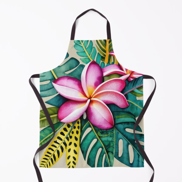 Artikelvorschau, Rosa Frangipani mit türkisfarbenen Monstera-Blättern entworfen und verkauft von BeachWhisper.