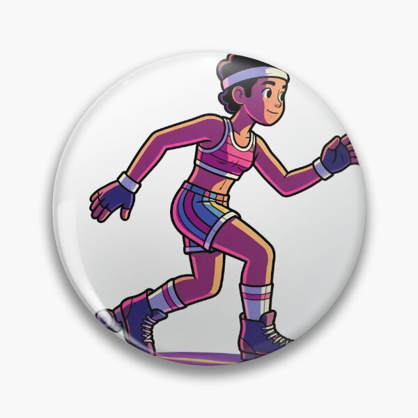 Item preview, Retro Roller Skater 3D Comic Neon Quad Skate designed and sold by DIUMERI.