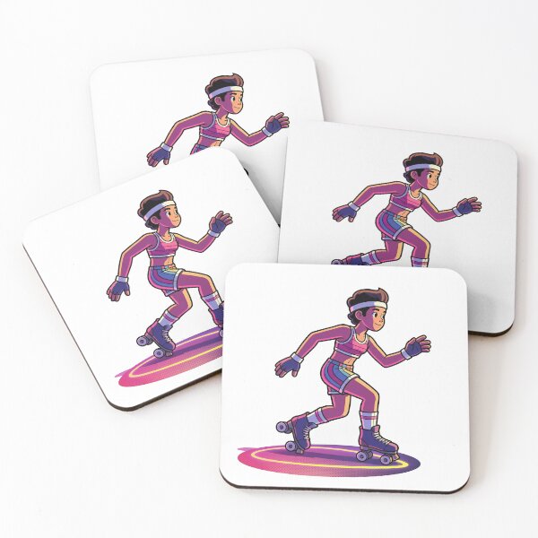 Item preview, Retro Roller Skater 3D Comic Neon Quad Skate designed and sold by DIUMERI.