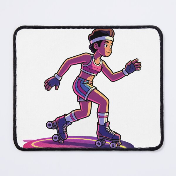 Item preview, Retro Roller Skater 3D Comic Neon Quad Skate designed and sold by DIUMERI.