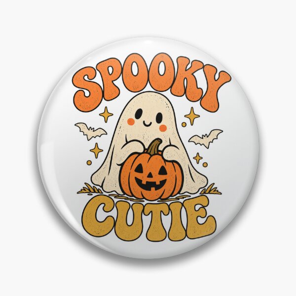 Item preview, Spooky Cutie Ghost & Pumpkin – Cute Retro Halloween Design designed and sold by 1DreamerShop.