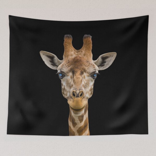 Item preview, Giraffe Face Portrait Blue Eyes Safari Animal Art designed and sold by cabana.space.