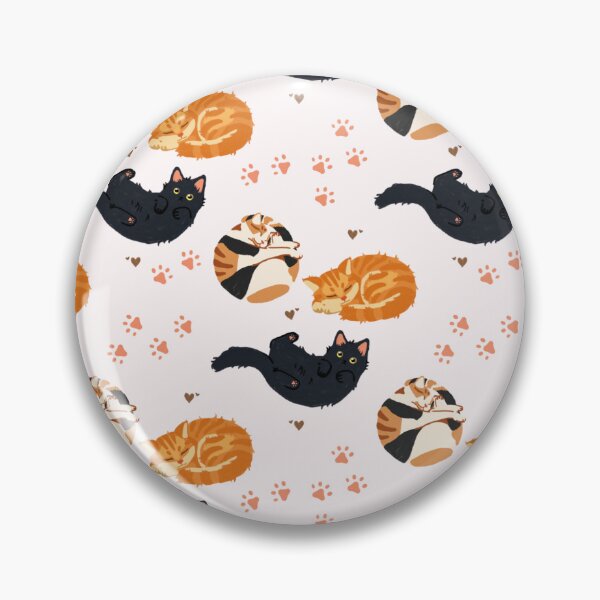 Item preview, Sleeping cats and paw prints motif designed and sold by LoaneR.