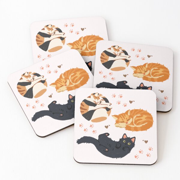 Item preview, Sleeping cats and paw prints motif designed and sold by LoaneR.