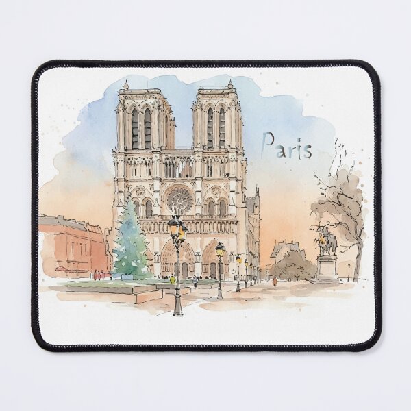 Item preview, Notre Dame Cathedral Paris France Watercolor Art designed and sold by NareArt.