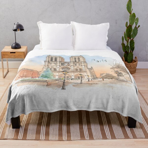 Item preview, Notre Dame Cathedral Paris France Watercolor Art designed and sold by NareArt.