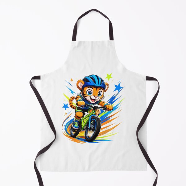 Item preview, Dynamic Cartoon Tiger Biker Riding Mountain Bike With Stars designed and sold by Catchy-Couture.