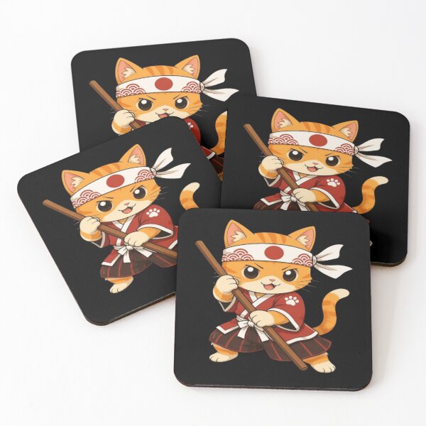Item preview, Kawaii Samurai Cat Japanese Martial Arts designed and sold by creativerooney.