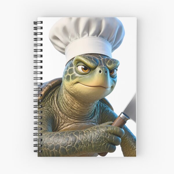 Item preview, Cute Sea Turtle Chef with Meat Cleaver - Pixar Style designed and sold by CodeCapyVibes.