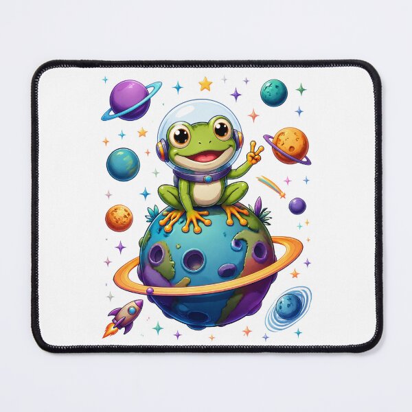 Item preview, Peaceful Galaxy Frog Astronaut In Space Making Peace Sign designed and sold by Catchy-Couture.