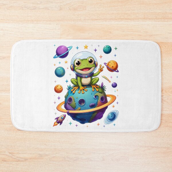 Item preview, Peaceful Galaxy Frog Astronaut In Space Making Peace Sign designed and sold by Catchy-Couture.