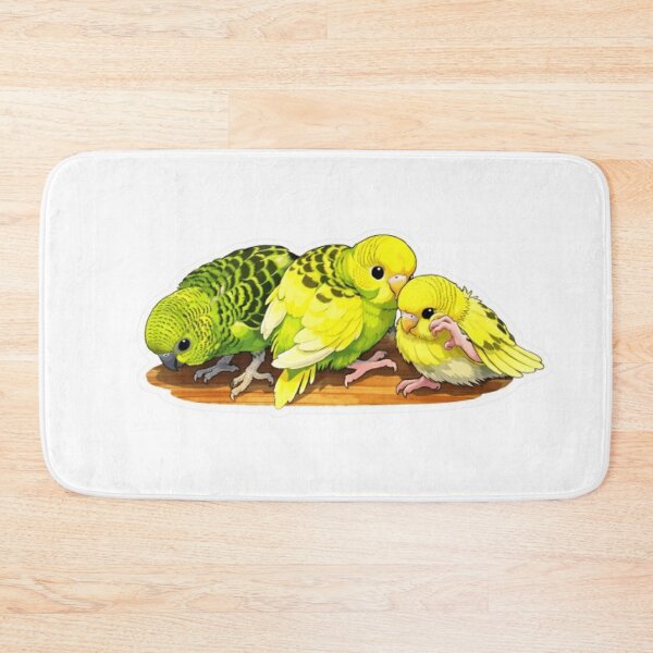 Item preview, Three Parakeets Sitting on a Branch Watercolor Art Print designed and sold by Sepia soul.