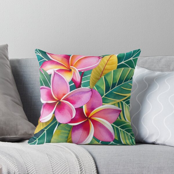 Item preview, Pink Plumeria Closeup with Veined Foliage designed and sold by BeachWhisper.