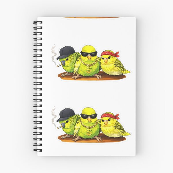 Item preview, Gangster Parakeet Trio Funny Bird Meme Sticker designed and sold by Sepia soul.