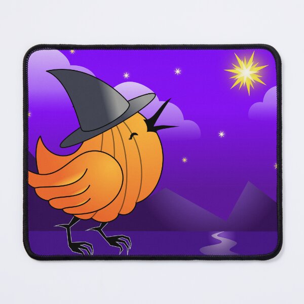 Item preview, Witchy Pumpkin Bird with background designed and sold by fishbirdstudios.