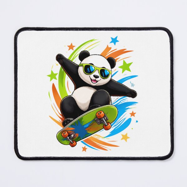 Item preview, Cool Skateboarder Panda With Sunglasses Doing Trick designed and sold by Catchy-Couture.