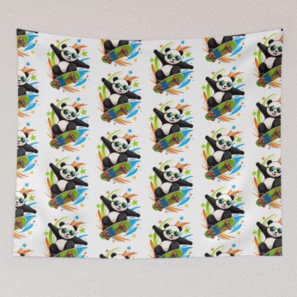 Item preview, Cool Skateboarder Panda With Sunglasses Doing Trick designed and sold by Catchy-Couture.