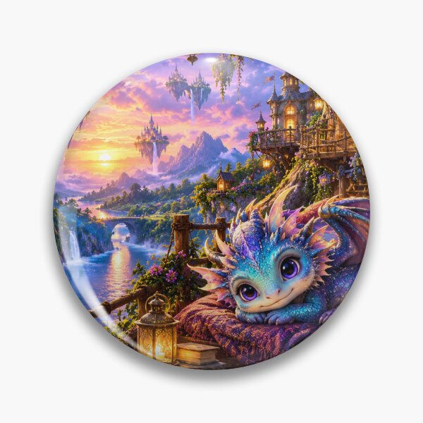 Item preview, Cozy Baby Dragon Sunset Sanctuary designed and sold by mislike.