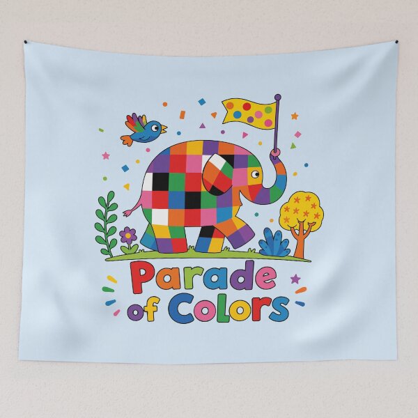 Artikelvorschau, Elmer Parade der Farben Abenteuer entworfen und verkauft von HappyToons Shop.