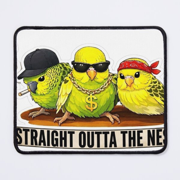 Item preview, Straight Outta the Nest Funny Gangster Parakeet Sticker designed and sold by Sepia soul.