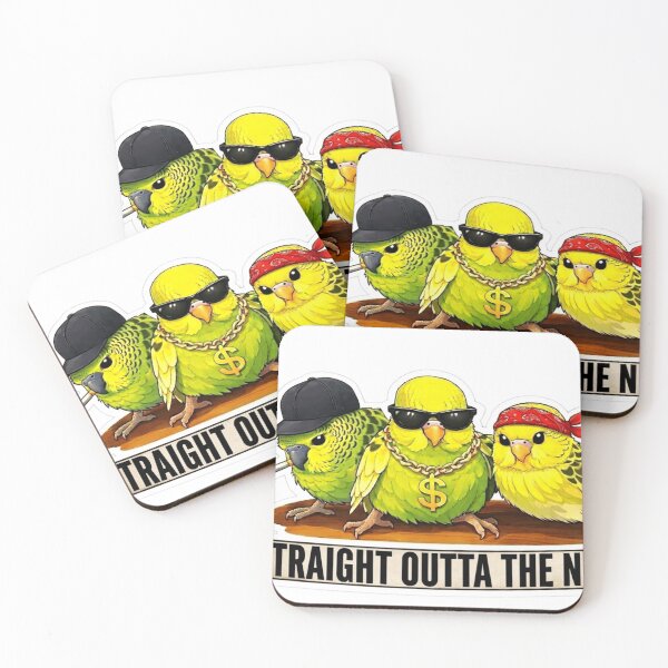 Item preview, Straight Outta the Nest Funny Gangster Parakeet Sticker designed and sold by Sepia soul.